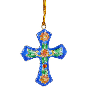 Kreuz Anhänger Weihnachtsschmuck Deko Cloisonne Emaille 5380